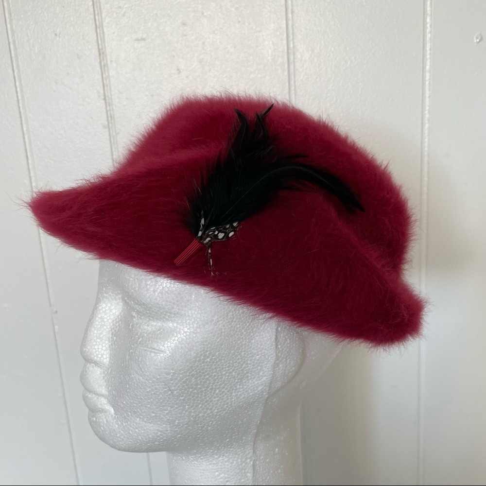 Kangol angora blend red narrow brim hat
